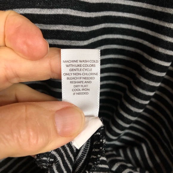 J. Jill Collared Stripe Top Roll Up Sleeve with Button Two Size Stripe - Picture 8 of 9